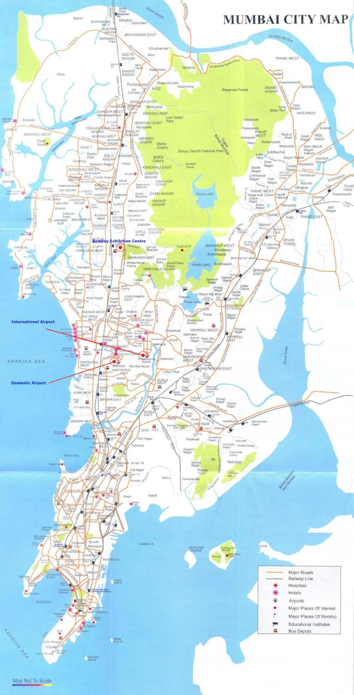 zemljevid Bombay