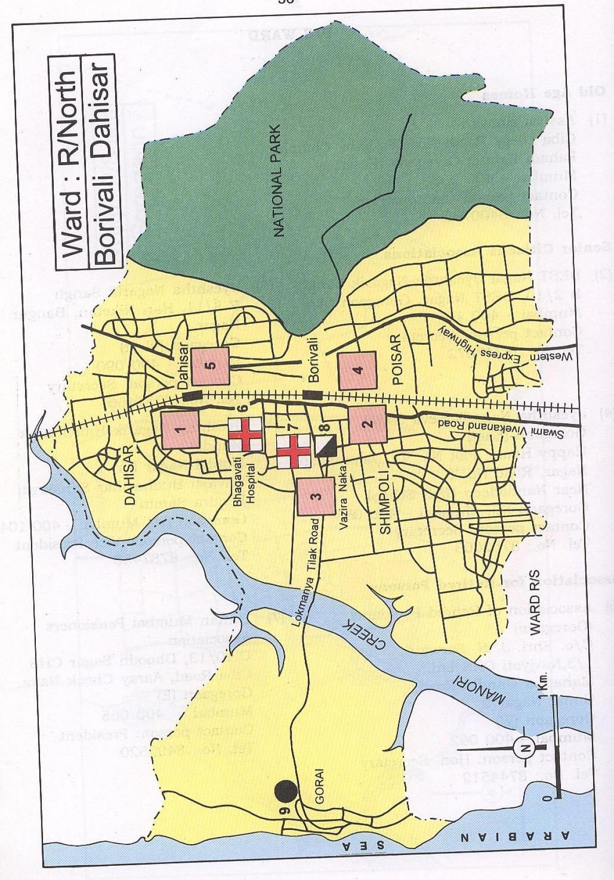 zemljevid Dahisar Mumbaju