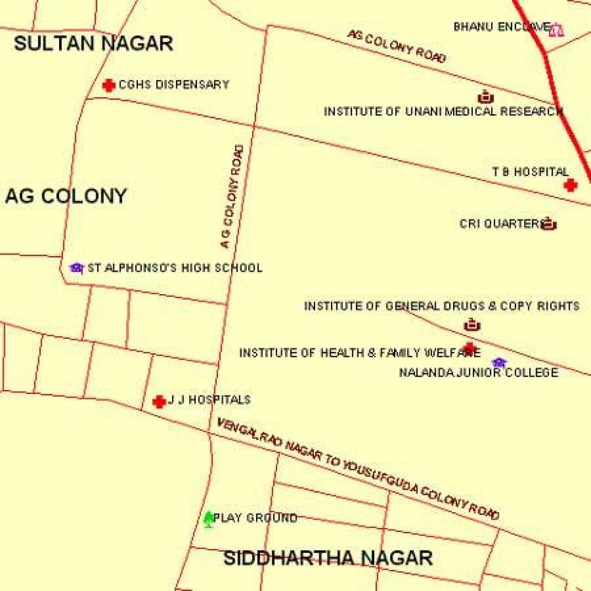 JJ Bolnišnici v Mumbaju zemljevid