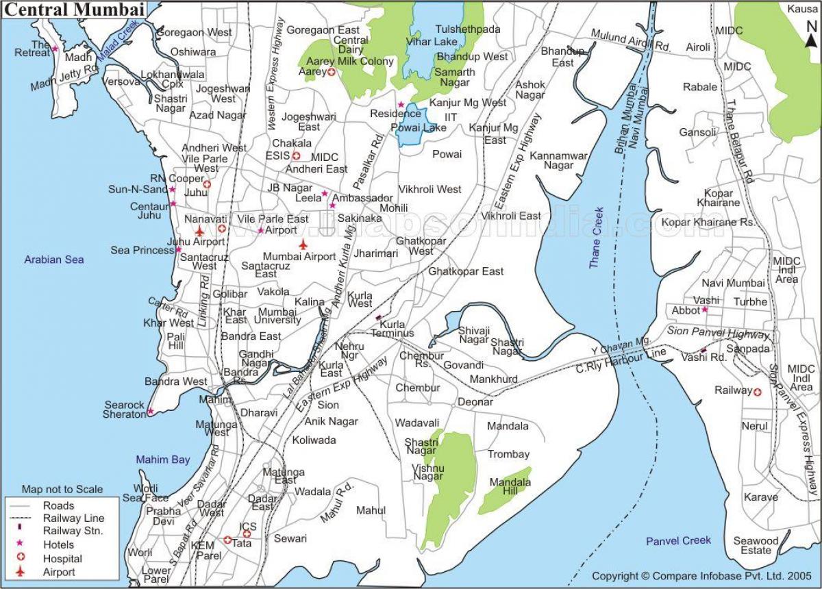 zemljevid Mumbai central