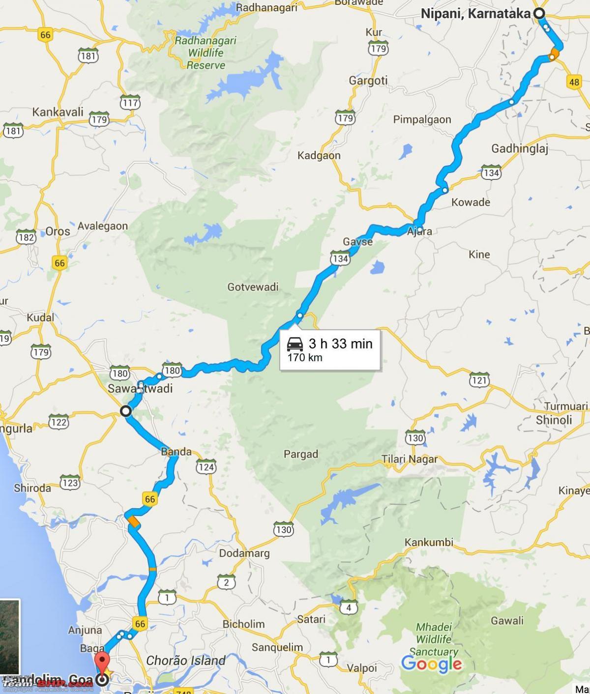Mumbai, da goa avtocesti zemljevid