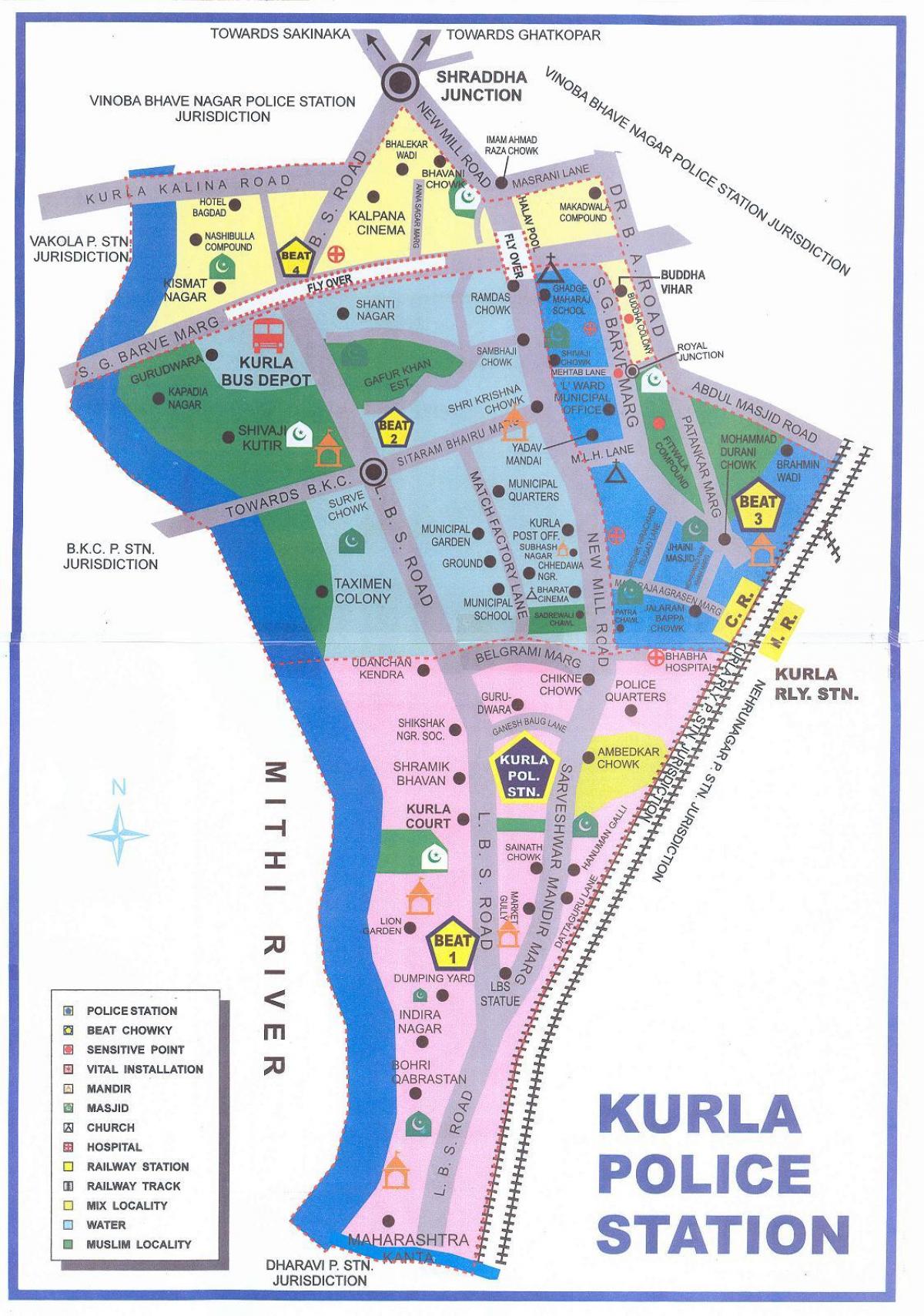 zemljevid Mumbaju Kurla
