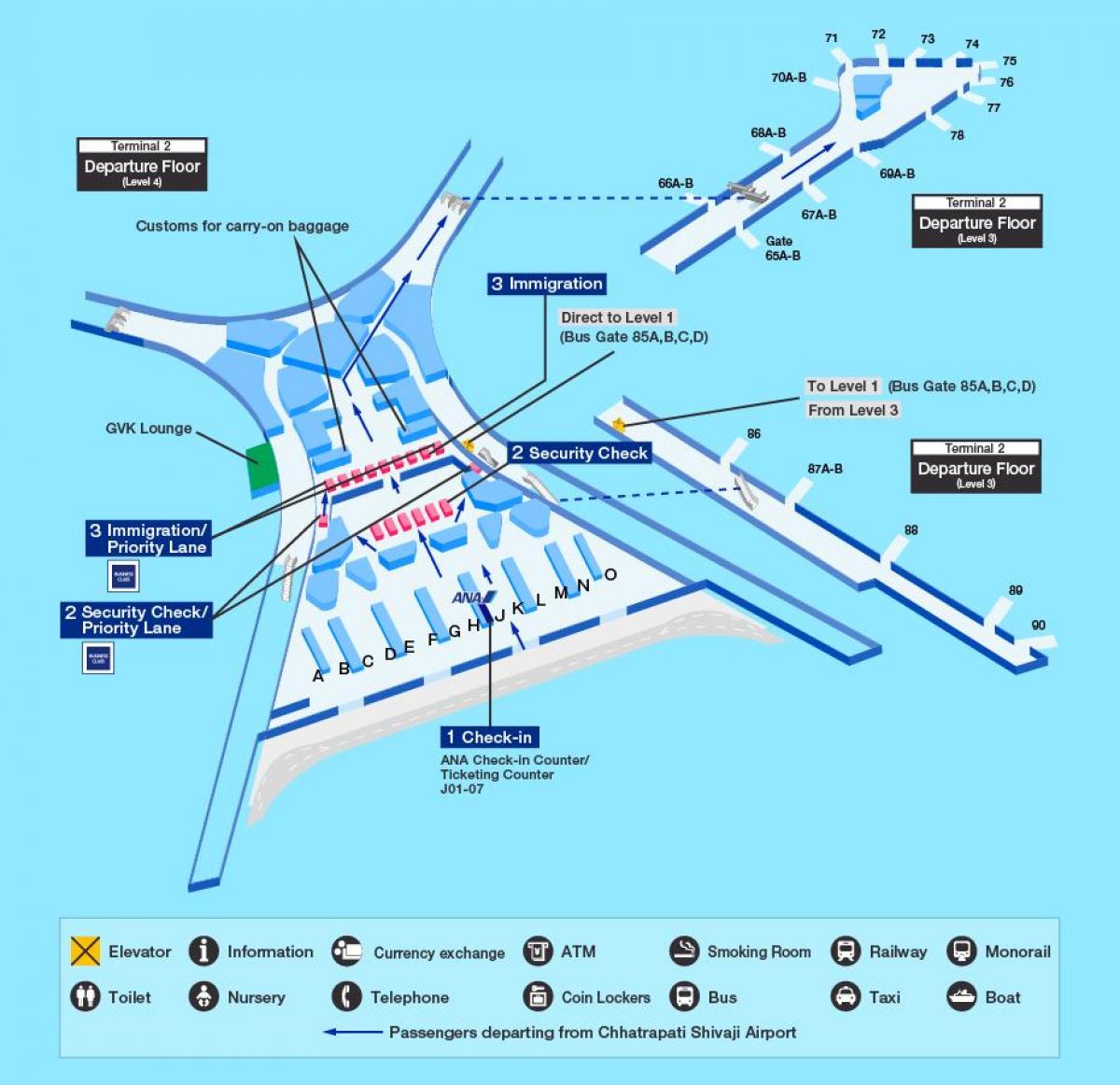 zemljevid letališča v Mumbaju