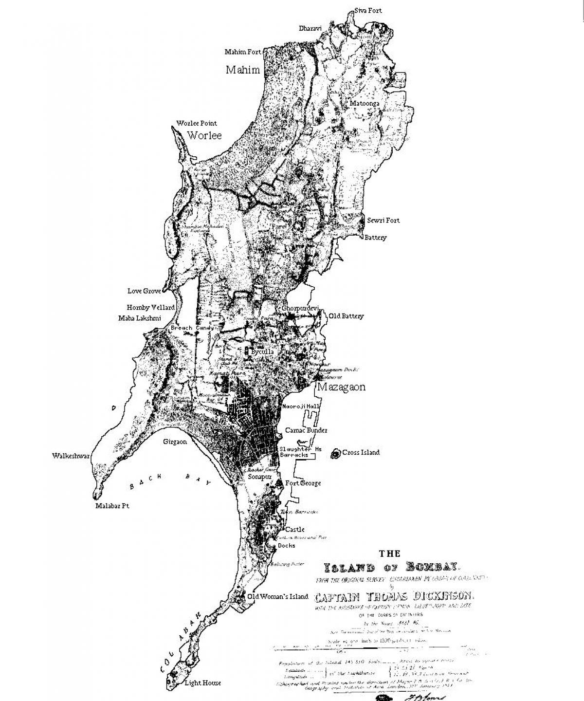 zemljevid otok v Mumbaju