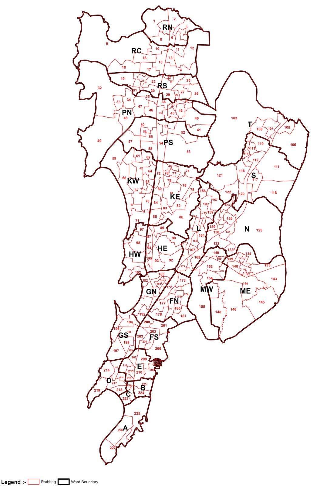 Mumbai zemljevid območja moder