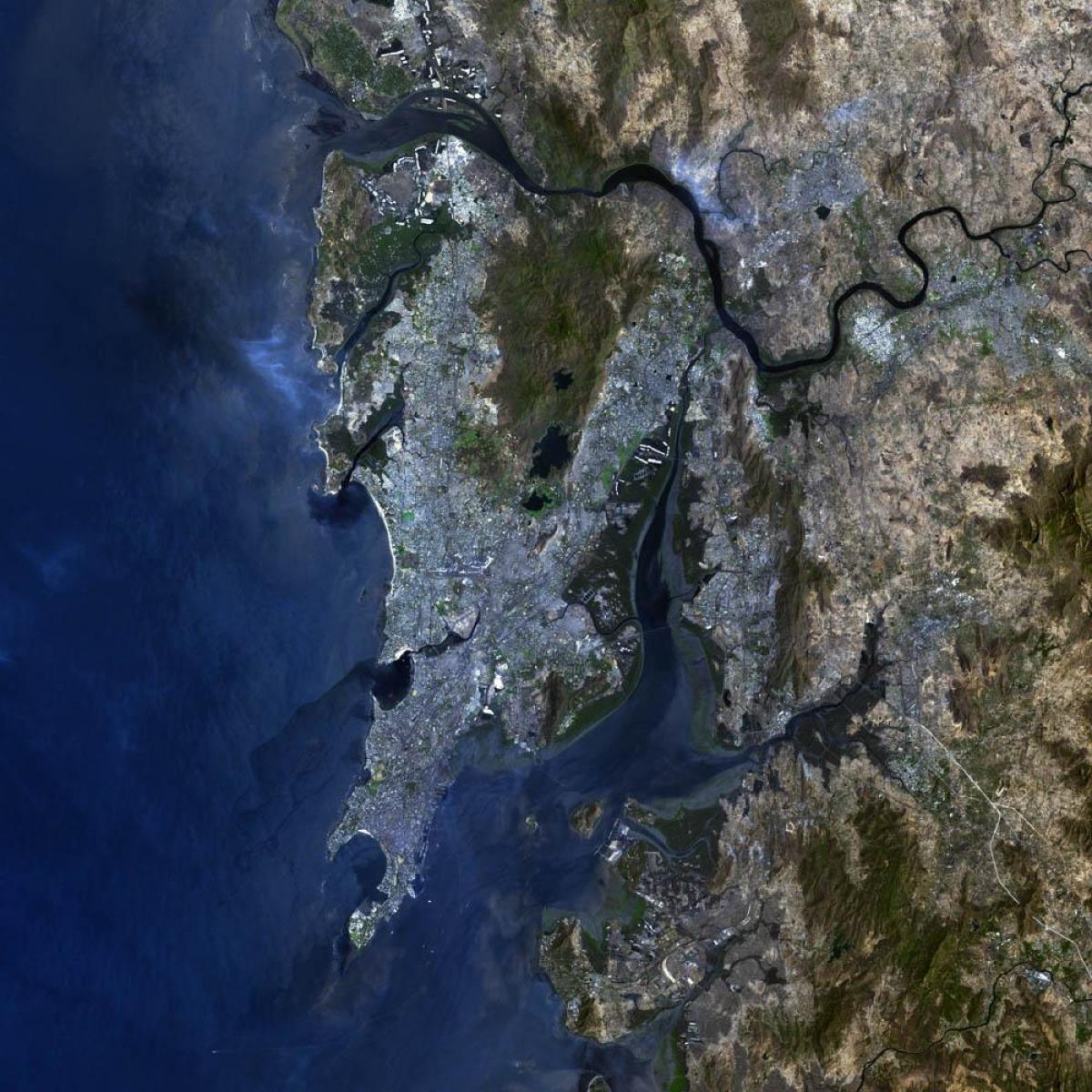 satelitski zemljevid v Mumbaju