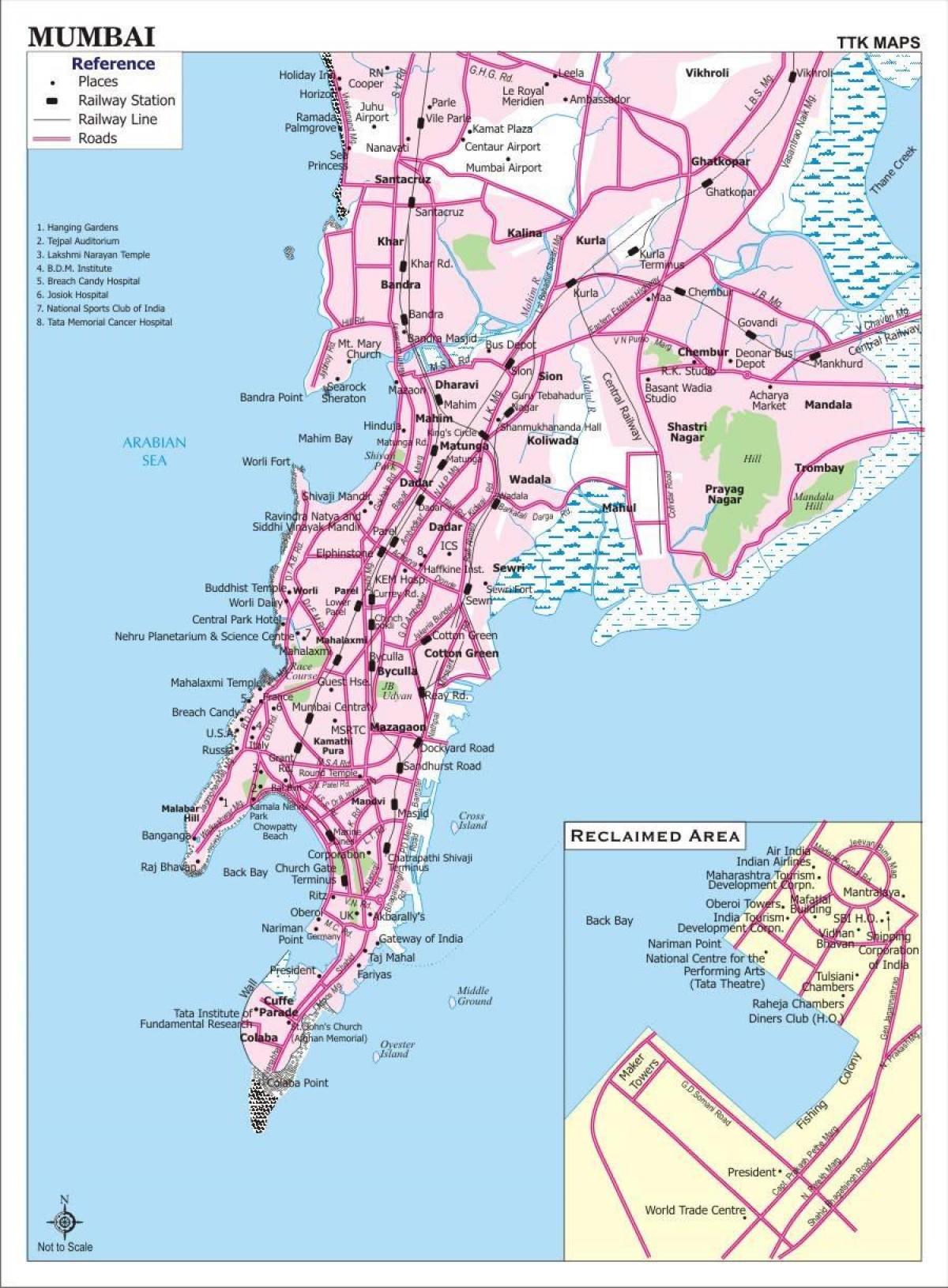zemljevid mesta v Mumbaju