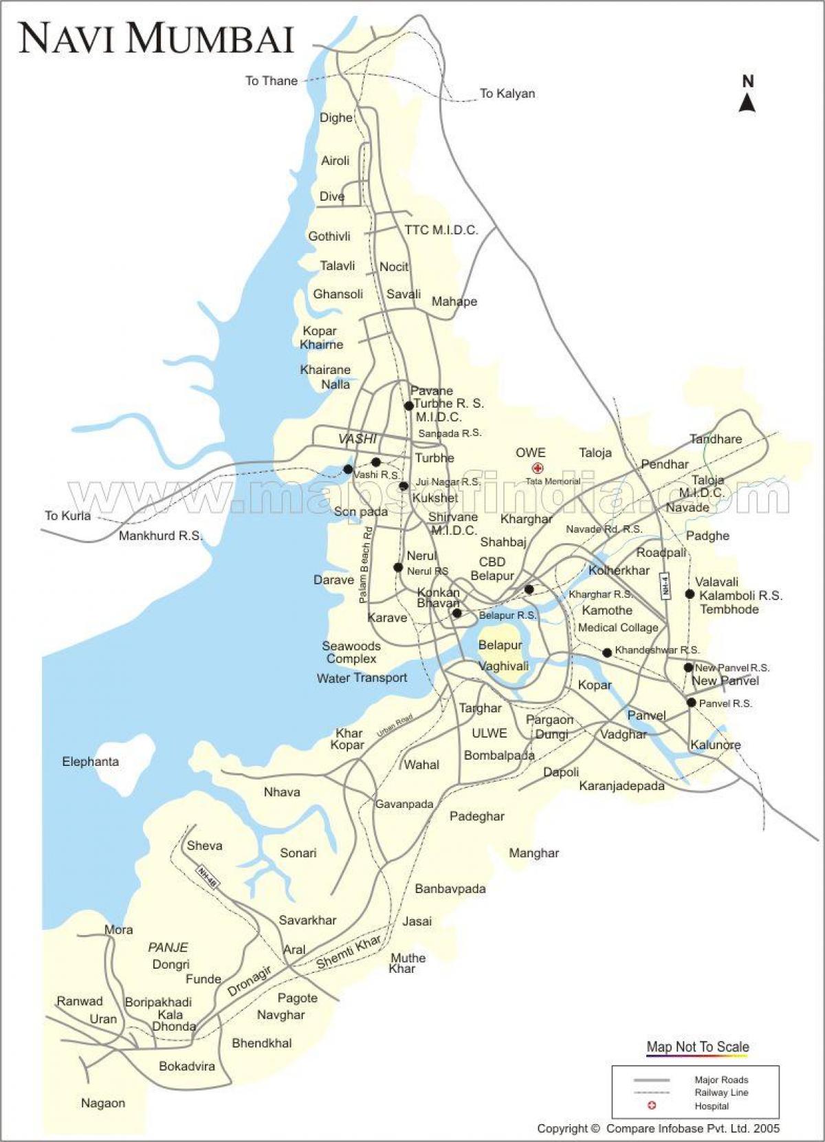 zemljevid nove Mumbaju