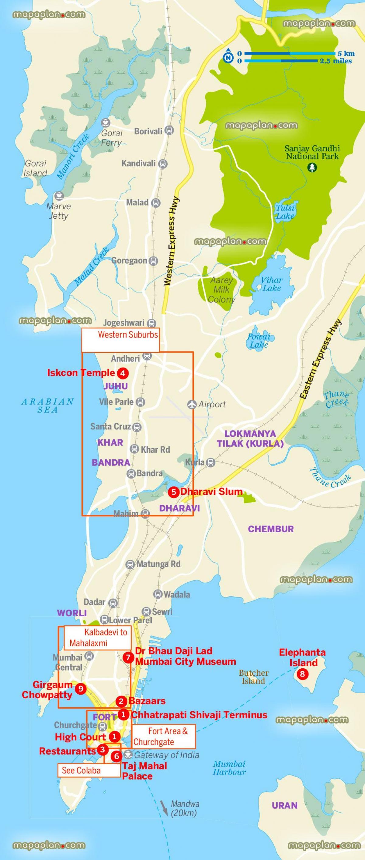 zemljevid večjo Mumbaju