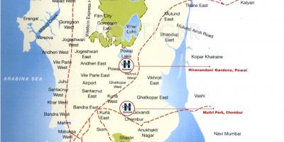 Zemljevid Colaba Mumbaju