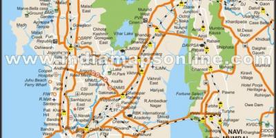 Celoten zemljevid v Mumbaju