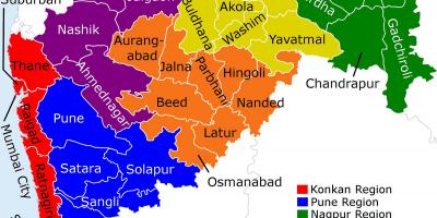 Zemljevid Maharashtra Mumbaju