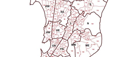 Mumbai zemljevid območja moder